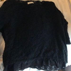 Black light Abercrombie sweater with lace bottom